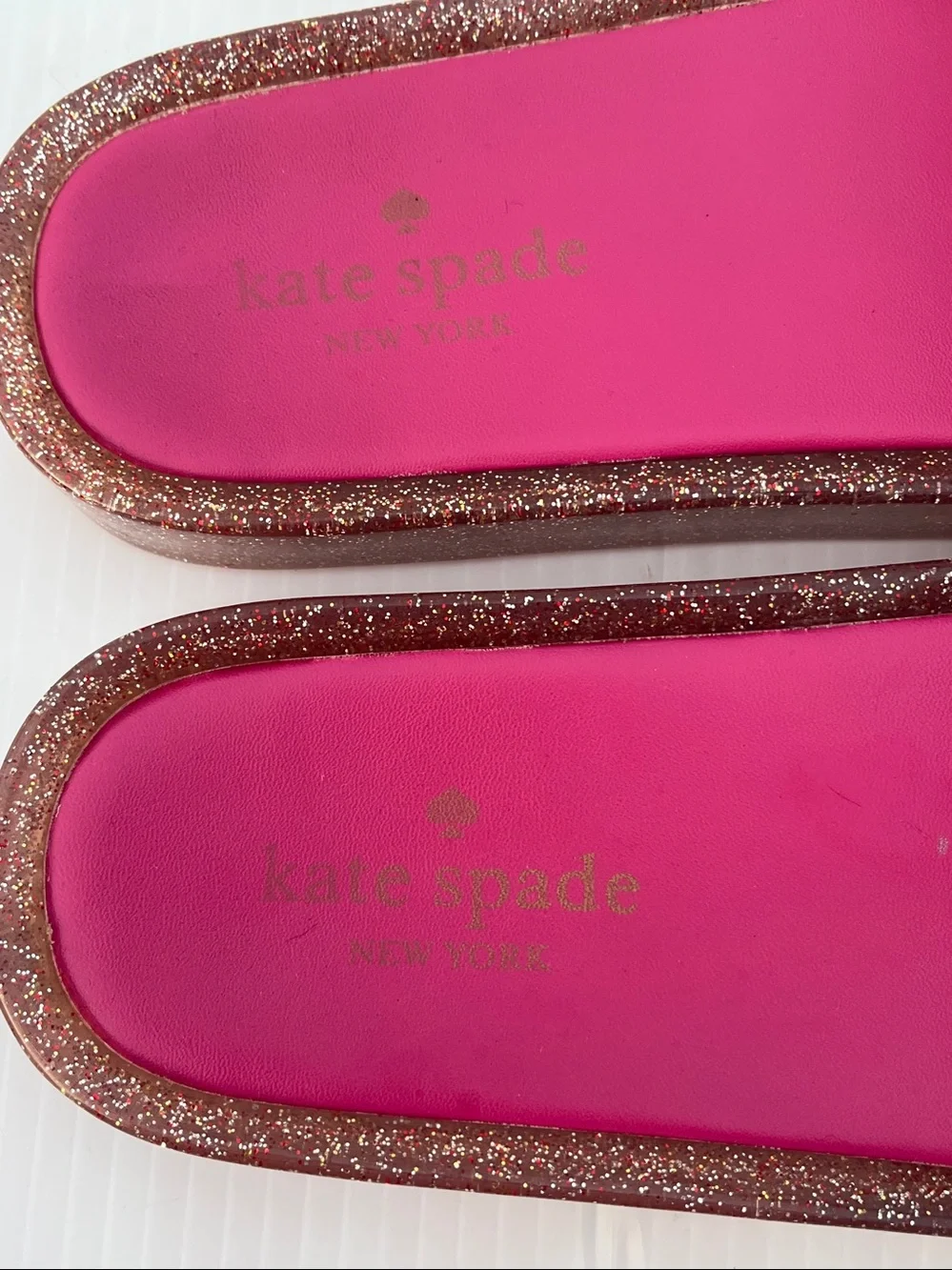 KATE SPADE Splash Glitter Rubber Jelly Slip On Sandals SZ: 9